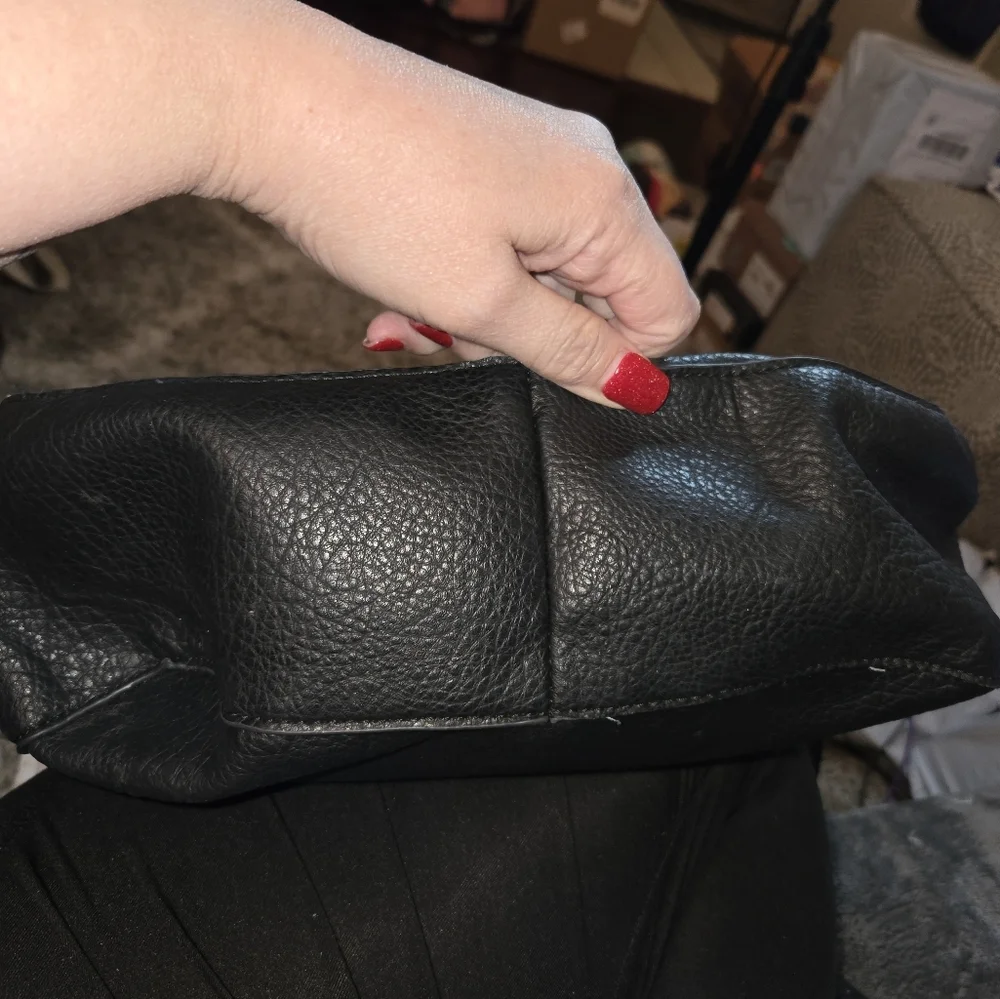 Black Leather Shoulder Bag with Gold Accents from Montana West